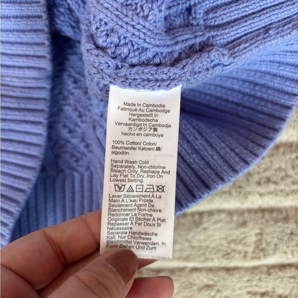 J. Crew Women's Bright Lavender Cozy Cableknit Sweater - Picture 3 of 6